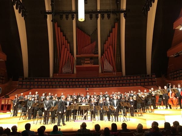 The WTAMU Symphonic Band in Kauffman Hall at the
2017 National CBDNA Convention in Kansas, Missouri, Don Lefevre, conductor