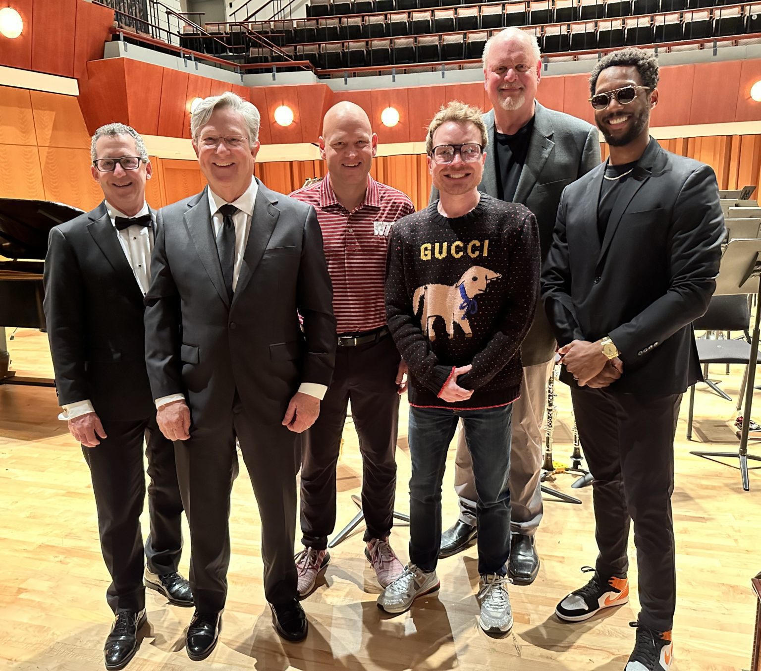 From left to right, Russell Teweleit, Donald J. Lefevre, BJ Brooks, John Mackey, Michael Daugherty, Anthony Barfield